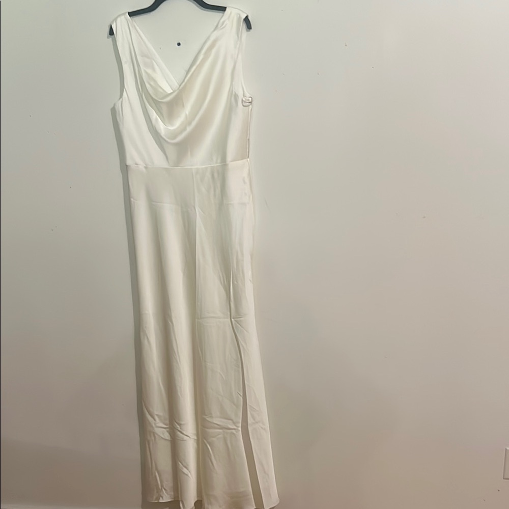 Cream Sleeveless Cowl Neck Gown for Brides